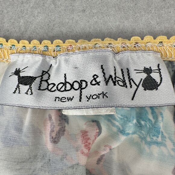 Beebop & Wally Skirt Small A-Line Blue Hawaiian Hula Girl Elastic Waist Rayon - Picture 2 of 8